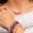 Lilas | Argent sterling .925 | Collier fermoir infini en verre luciole
